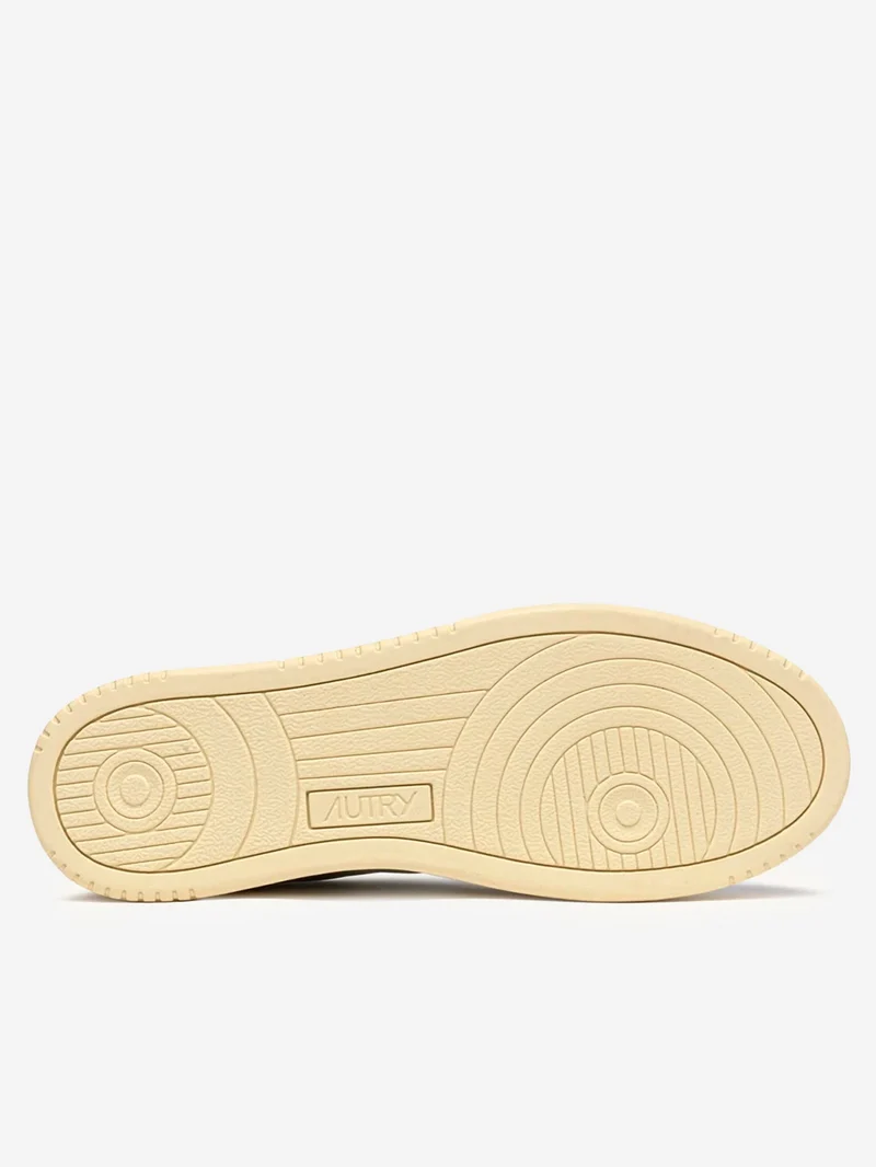 M Medalist Low in pelle bianca e suede verde