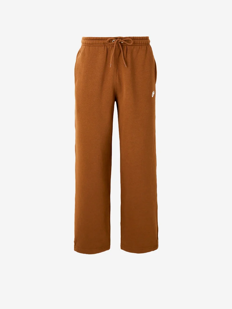 Pantaloni marroni in fleece con orlo aperto