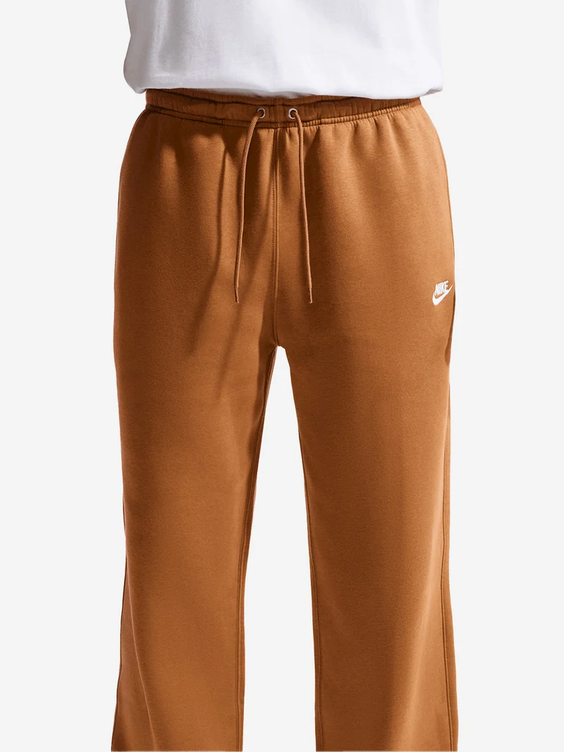Pantaloni marroni in fleece con orlo aperto