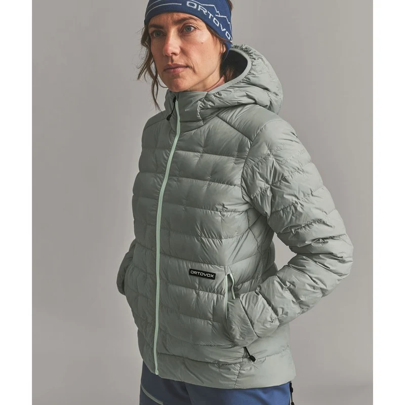 Ortovox Downwool 180 Hooded Jacket Damen Isolationsjacke green-sage