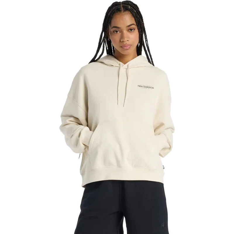 New Balance Multi Color Logo Damen Hoodie linen