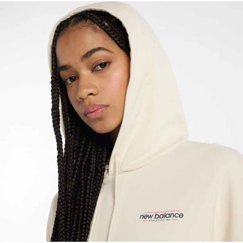 New Balance Multi Color Logo Damen Hoodie linen