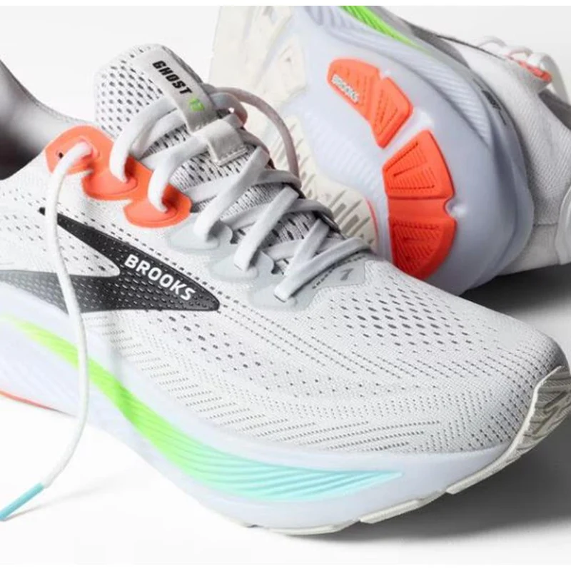 Brooks Ghost 17 Men white pink clay gecko