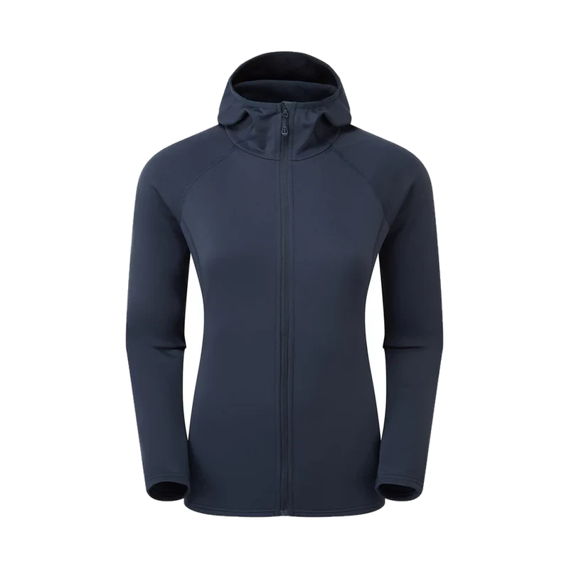 Montane Fury Lite Hoodie W Blue, leichter Damen-Fleece-Hoody für Bergsport und Outdoor