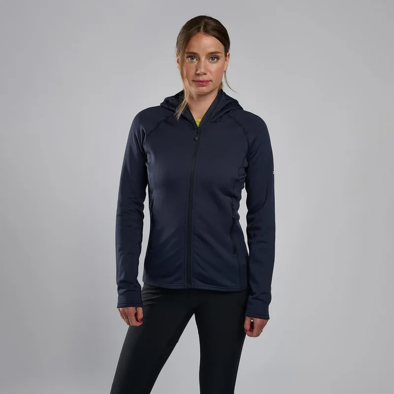 Montane Fury Lite Hoodie W Blue, leichter Damen-Fleece-Hoody für Bergsport und Outdoor