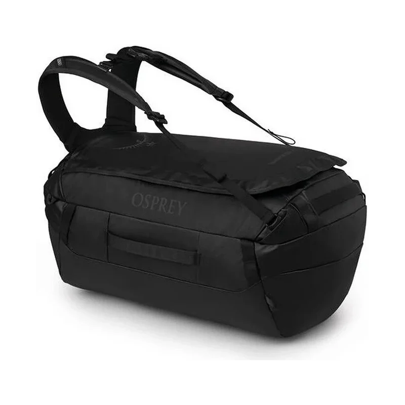Osprey Transporter Duffel 40 Black, robuste Reisetasche für Reisen und Outdoor