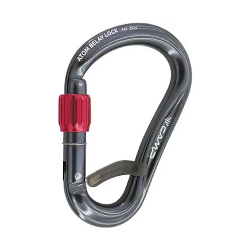 Camp Atom Belay Lock Grey, HMS-Sicherungskarabiner mit Anti-Rotation
