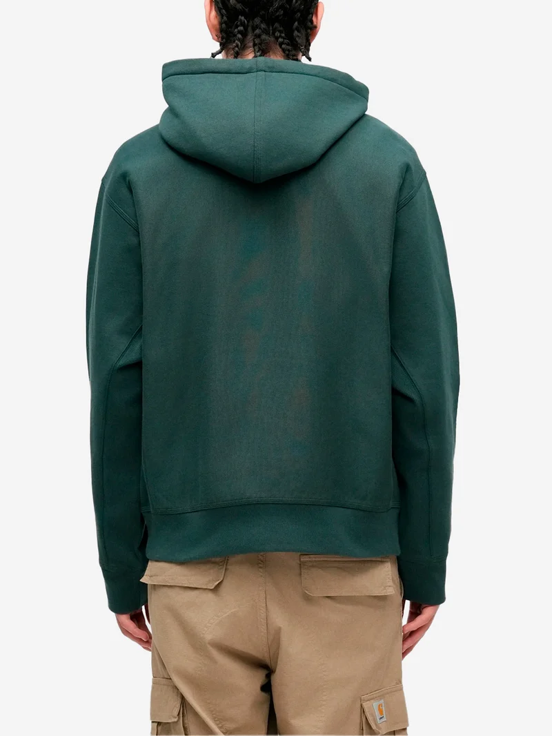 Felpa con cappuccio American Script verde