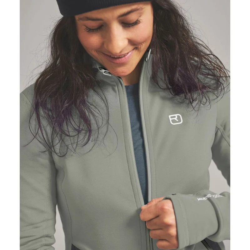 Ortovox Fleece Hoody Damen Fleecejacke green-sage