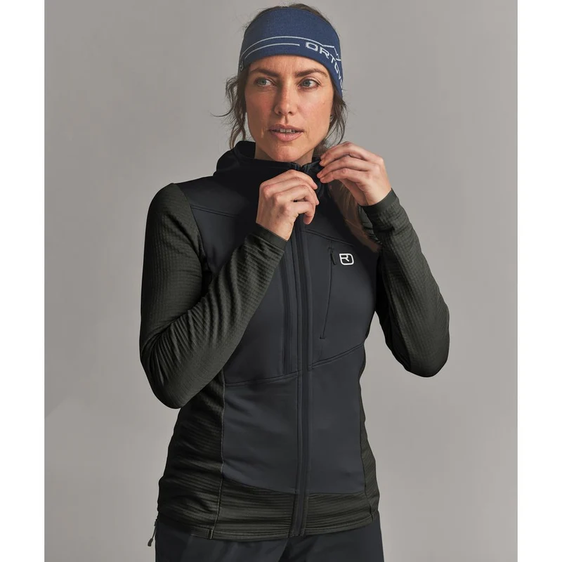 Ortovox Fleece Grid Hoody Damen Fleecejacke black-raven