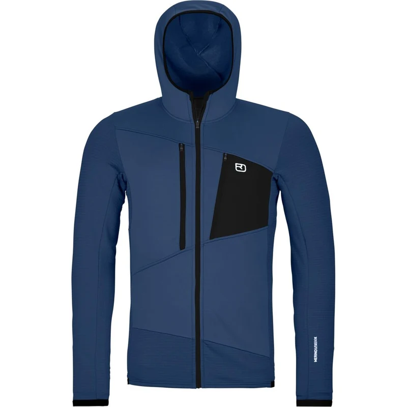 Ortovox Fleece Grid Hoody Herren Fleecejacke blue-nunatak
