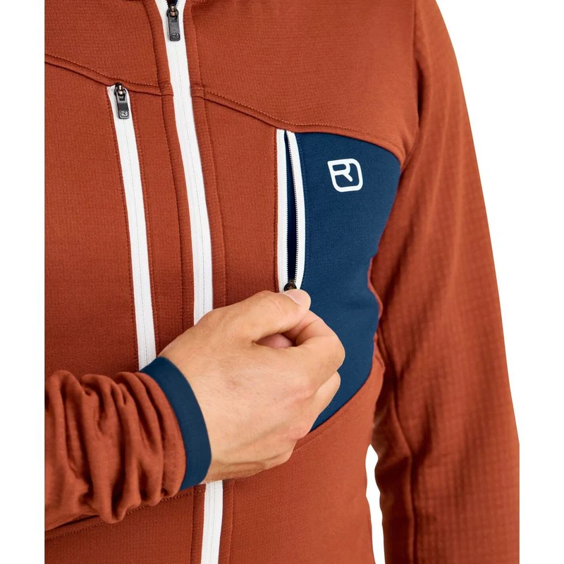 Ortovox Fleece Grid Hoody Herren Fleecejacke blue-nunatak