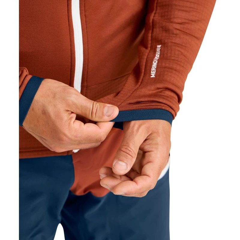 Ortovox Fleece Grid Hoody Herren Fleecejacke blue-nunatak