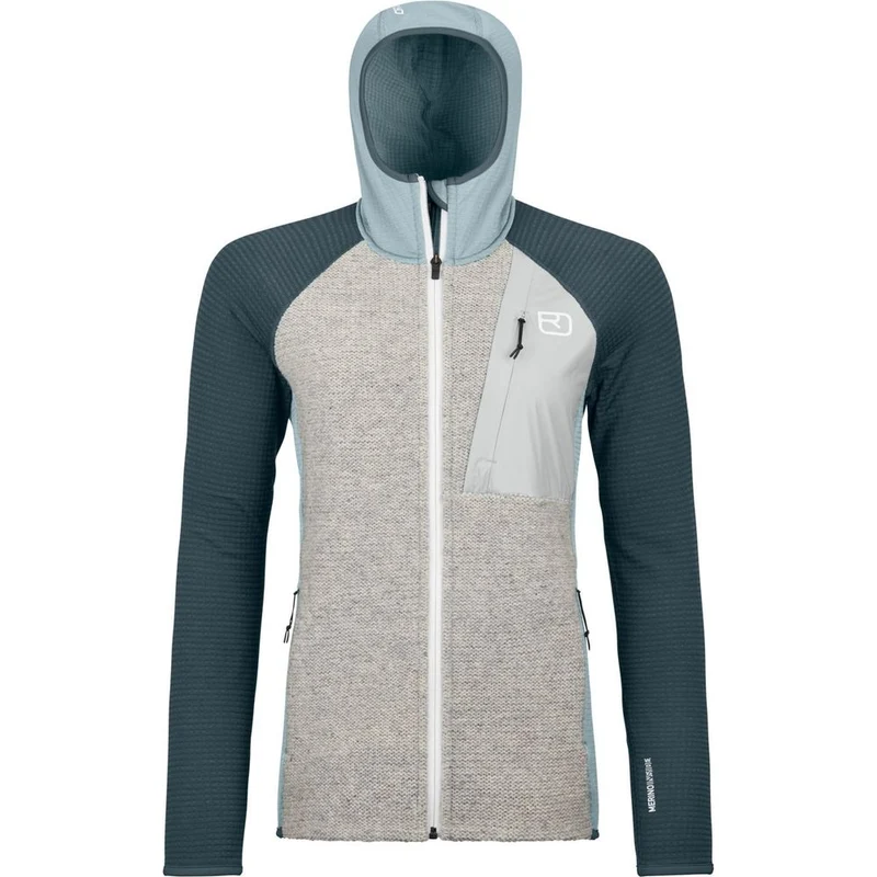 Ortovox Fleece GP Classic Knit Hoody Damen Fleecejacke glacier-grey