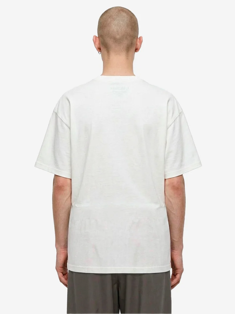T-shirt bianca con logo distorto