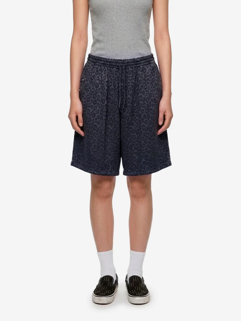 Shorts HD String Cowboy in jacquard di rayon leopardato
