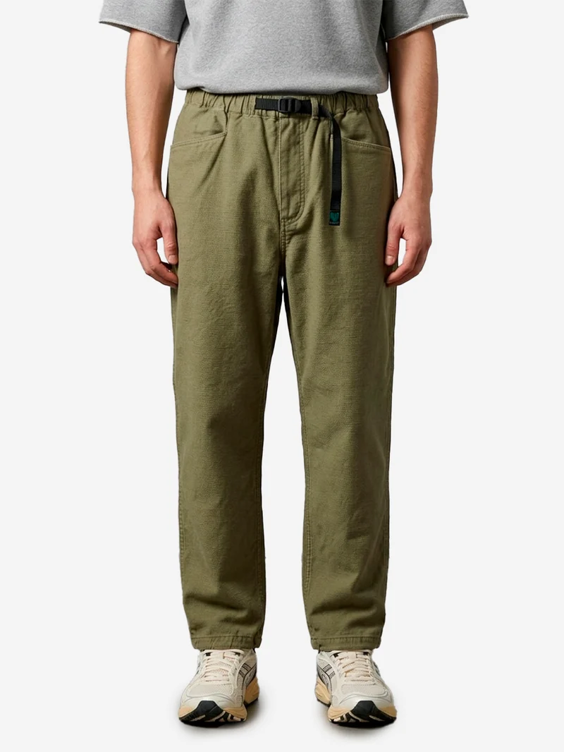 Pantaloni 'Logger Belted' in verde oliva