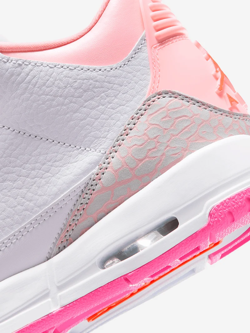 Air Jordan 3 'Pearl Pink Hyper Orange' Big Kids