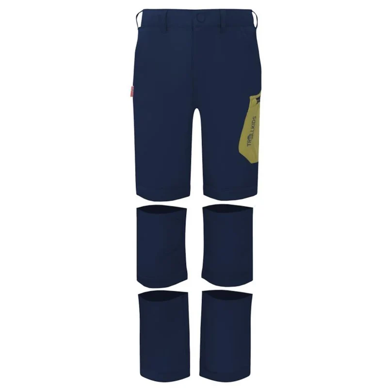 Trollkids Kids Preikestolen Double Zip-Off Pants mystic blue/kiwi