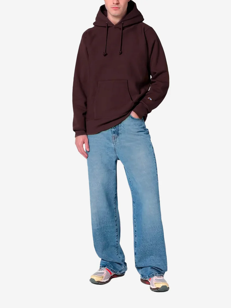 Hoodie marrone Reverse Weave Made in USA