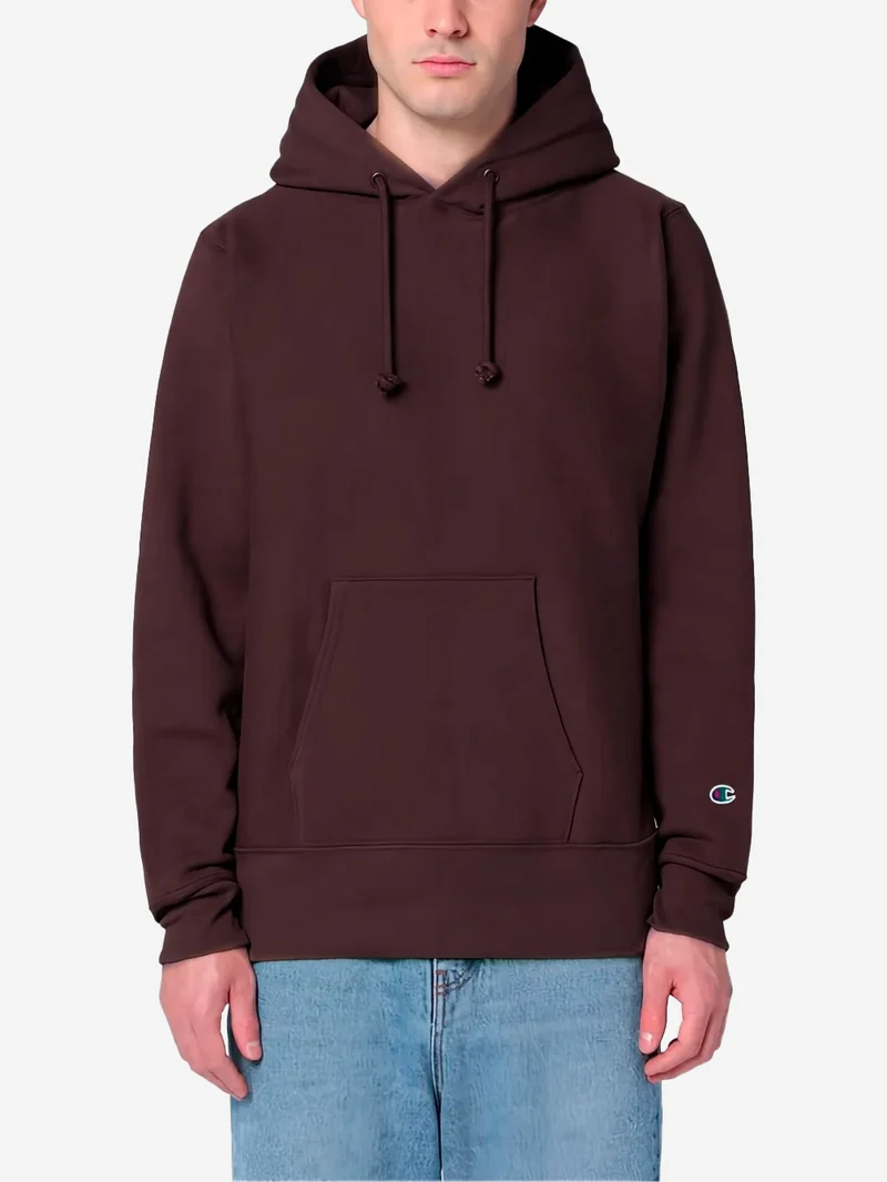 Hoodie marrone Reverse Weave Made in USA