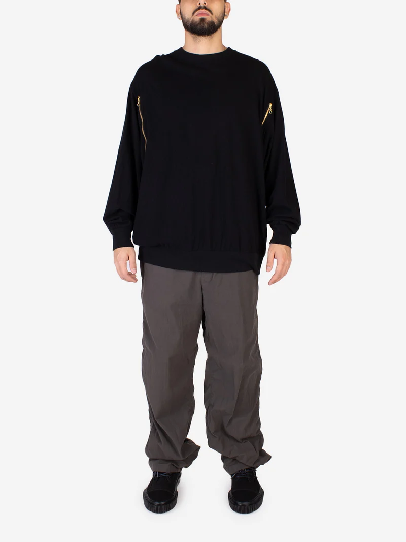 Felpa girocollo con dettaglio zip