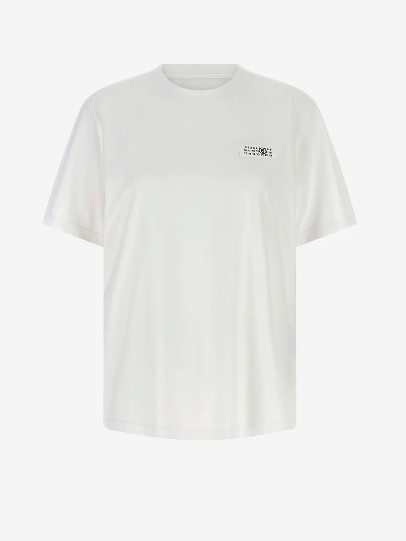T-shirt bianca con toppa Numeric