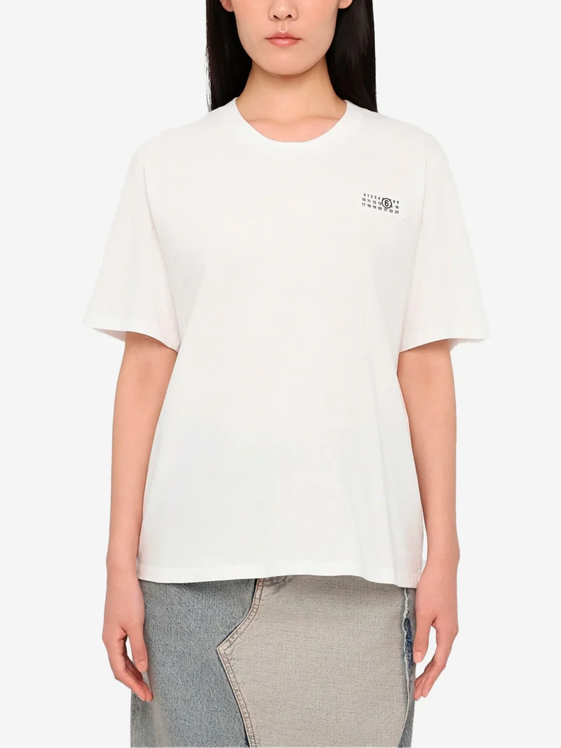 T-shirt bianca con toppa Numeric