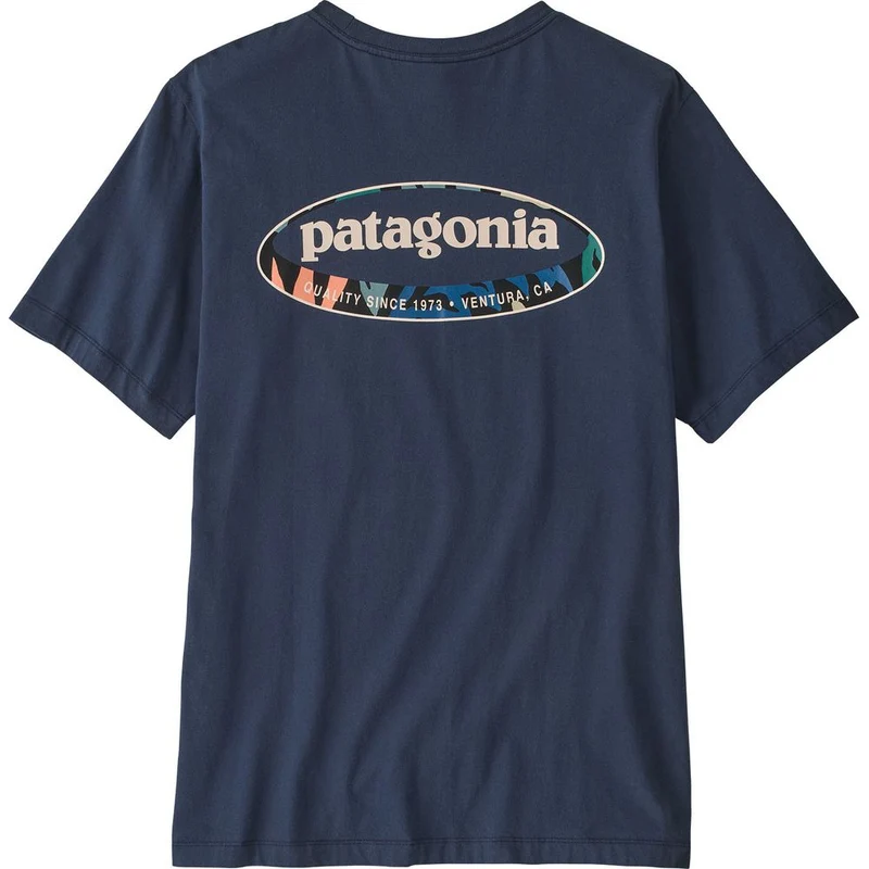 Patagonia '95 Logo T-Shirt mit ovalem Ausschnitt Herren new-navy / kaleido