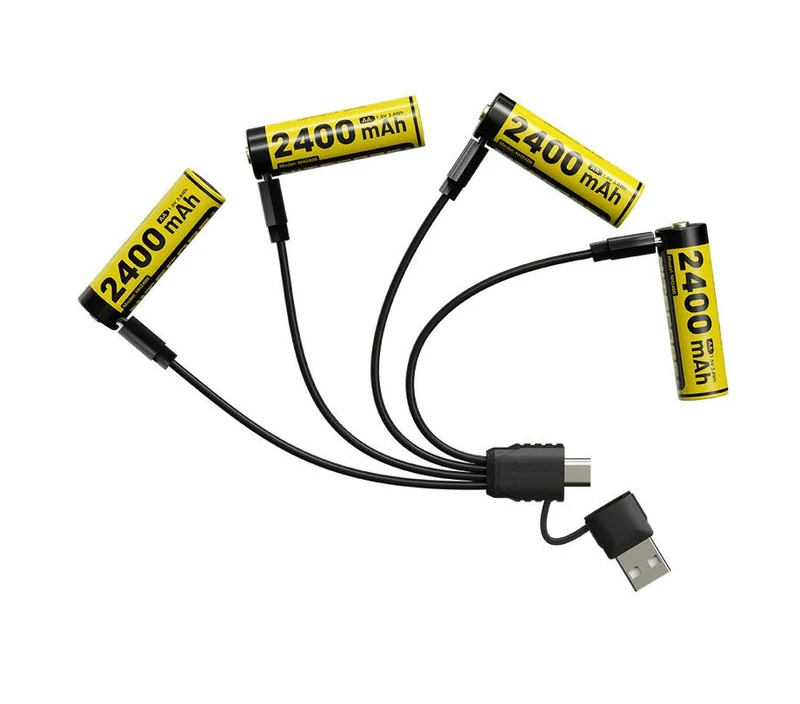 Nitecore | NH2400 Oplaadbare AA Batterijen | 4 Stuks USB-C