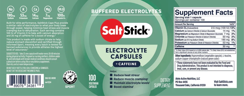 SaltStick | Elektrolyte Caps Plus | Met Caffeine