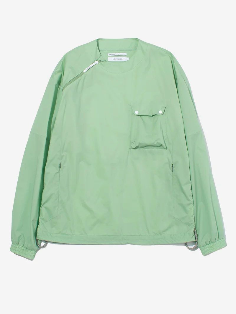 T-shirt maniche lunghe Pertex tech zip verde