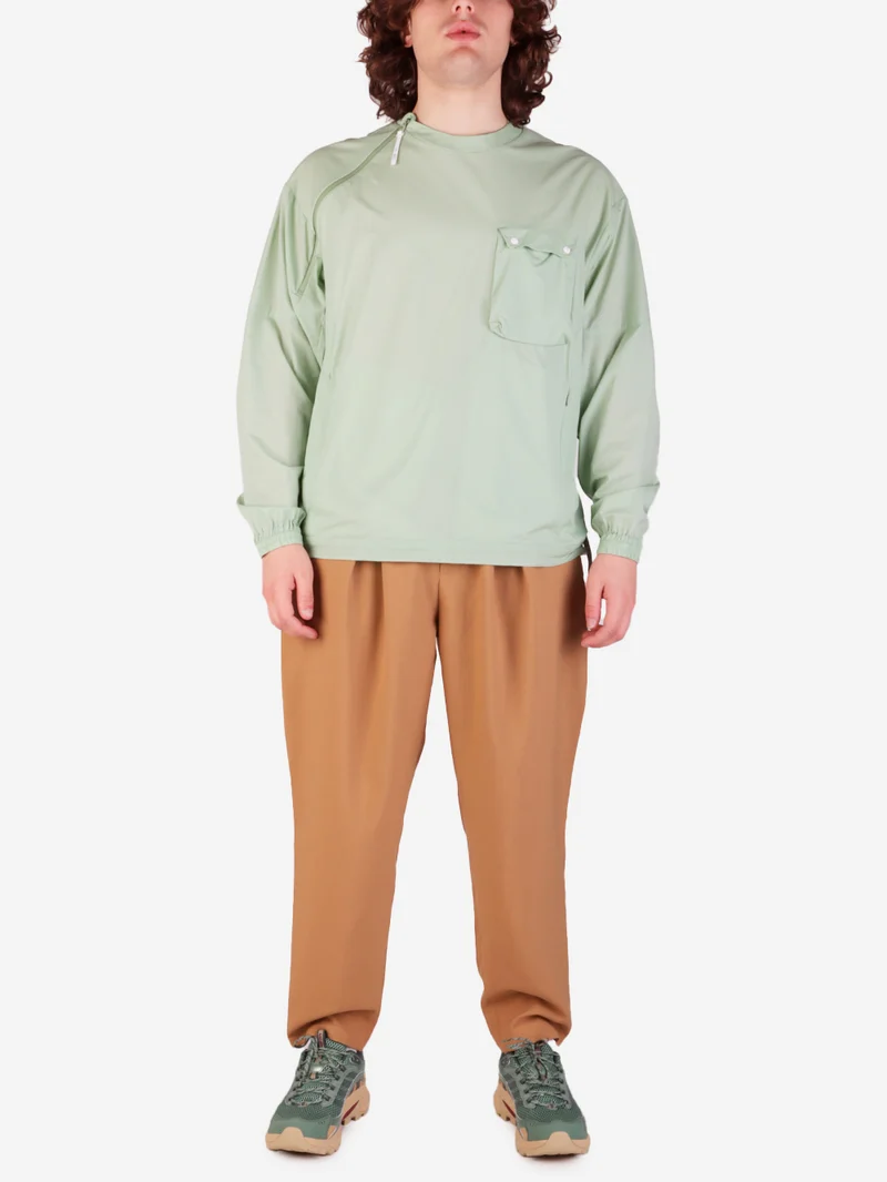 T-shirt maniche lunghe Pertex tech zip verde