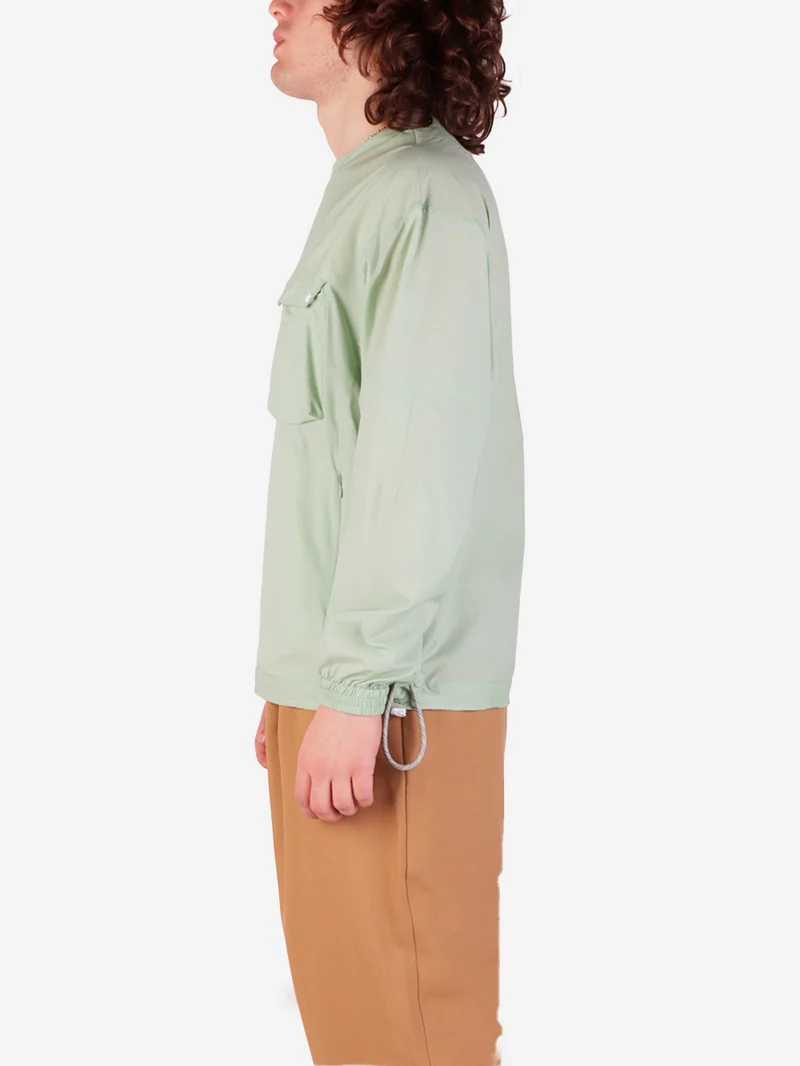 T-shirt maniche lunghe Pertex tech zip verde