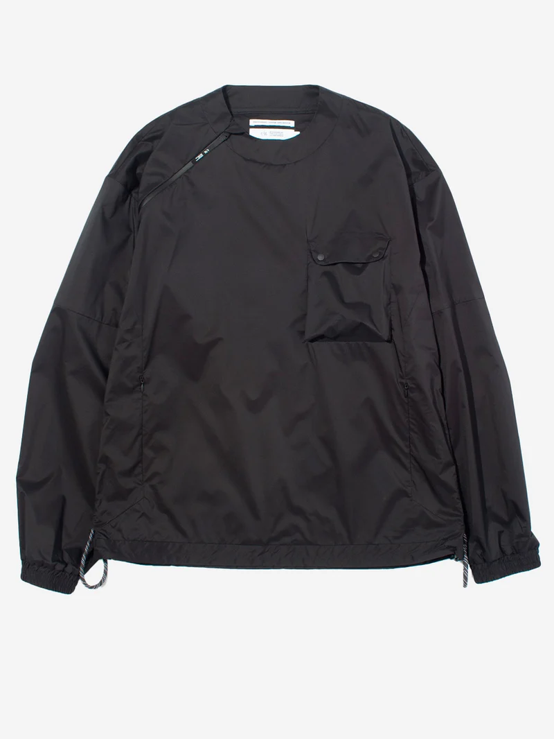 T-shirt maniche lunghe Pertex tech zip nera