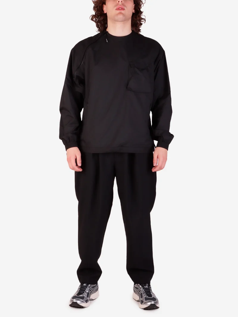 T-shirt maniche lunghe Pertex tech zip nera
