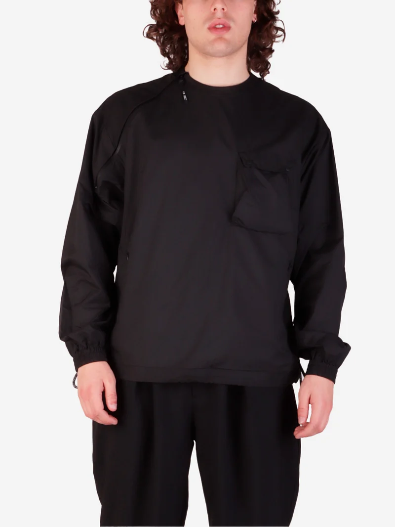 T-shirt maniche lunghe Pertex tech zip nera