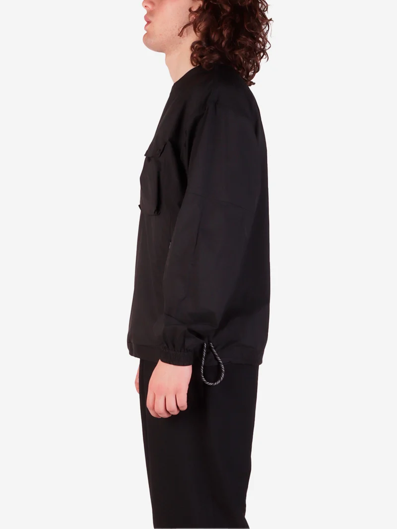T-shirt maniche lunghe Pertex tech zip nera