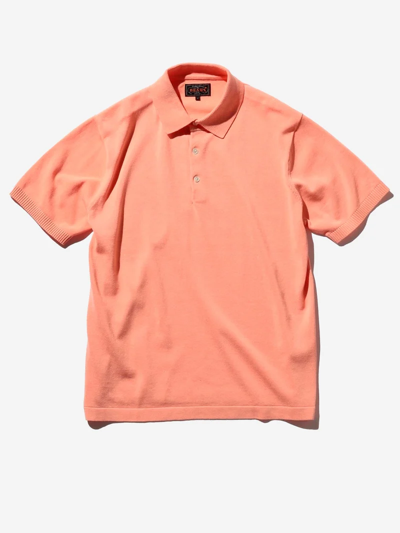 Polo rosa in maglia 12g