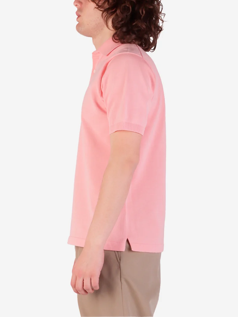 Polo rosa in maglia 12g