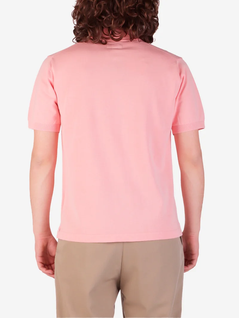 Polo rosa in maglia 12g