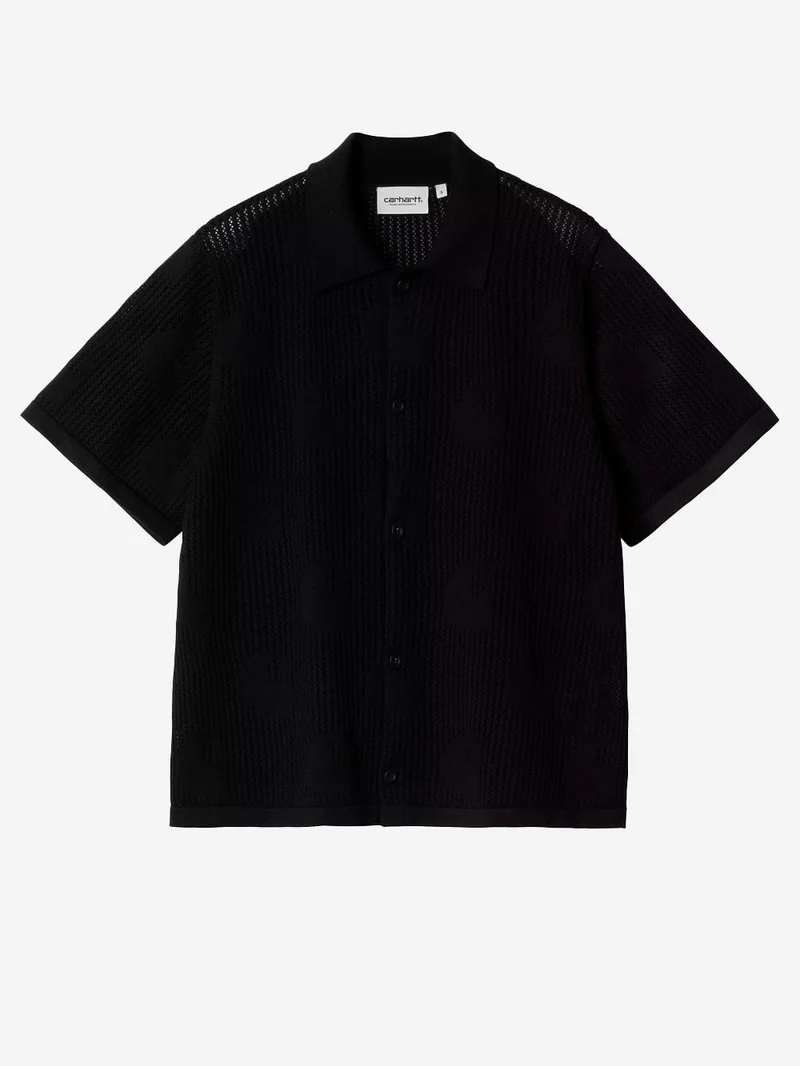 W Camicia maniche corteTemple in maglia traforata