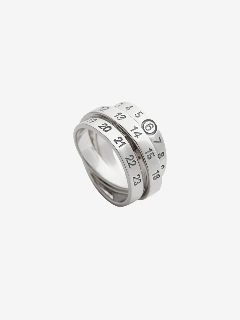 Anello Triple Logo Numeric argento