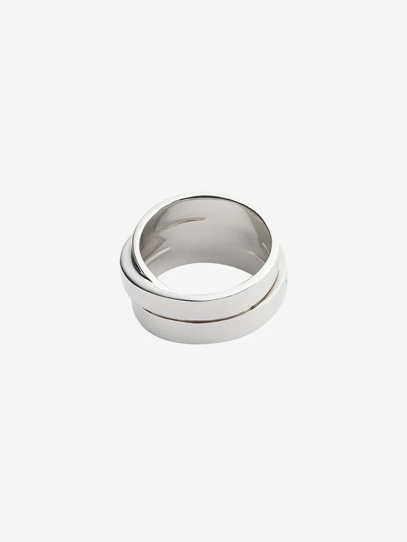 Anello Triple Logo Numeric argento