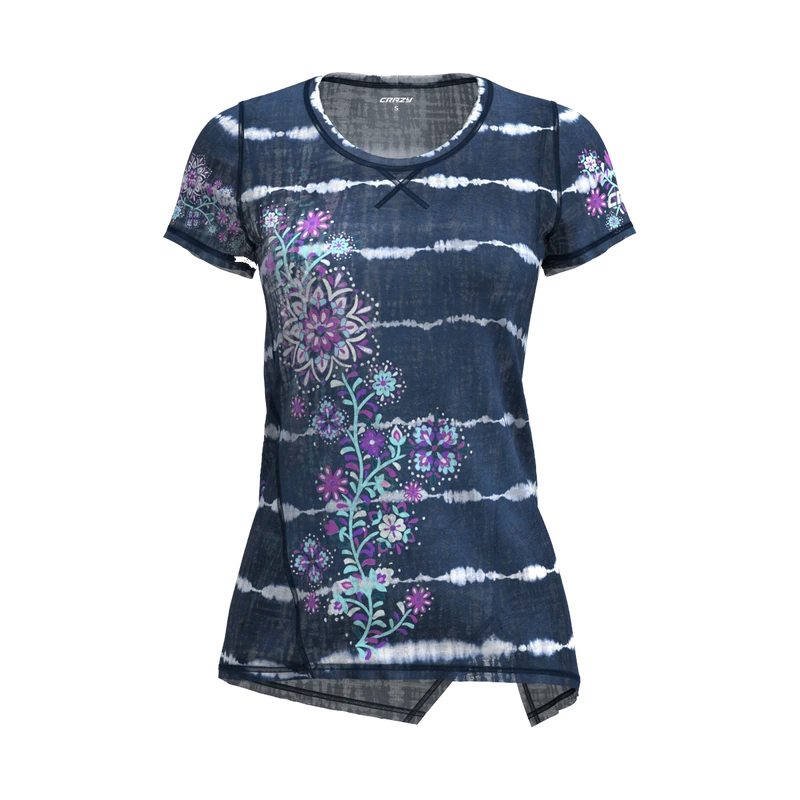 Crazy Idea Shirt Aloha Woman Blue