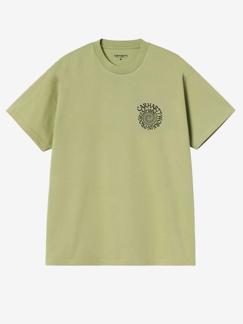 T-shirt verde con grafica S/S Spirals