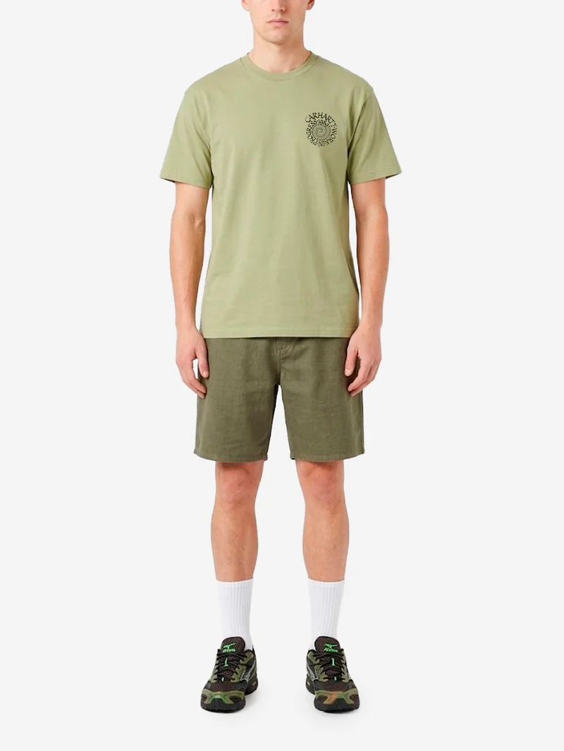 T-shirt verde con grafica S/S Spirals