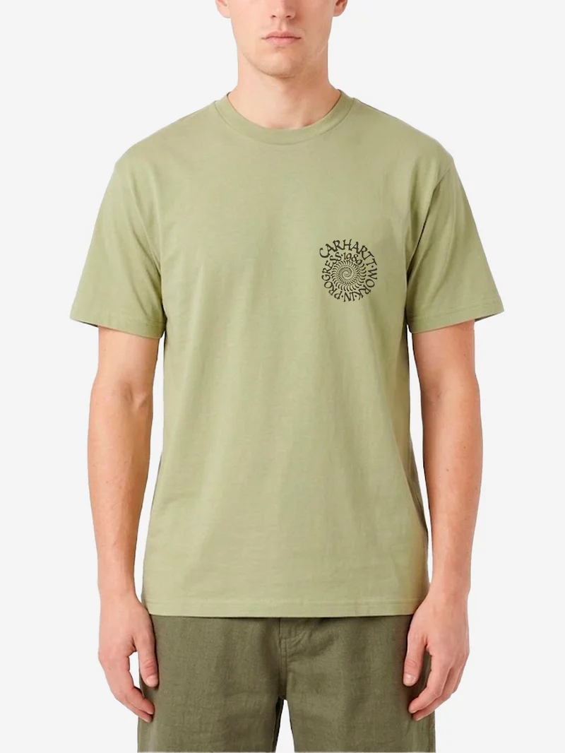 T-shirt verde con grafica S/S Spirals