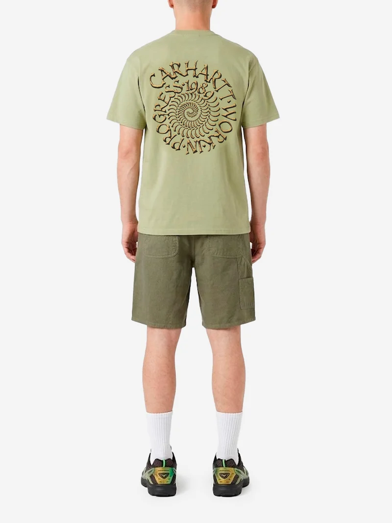 T-shirt verde con grafica S/S Spirals