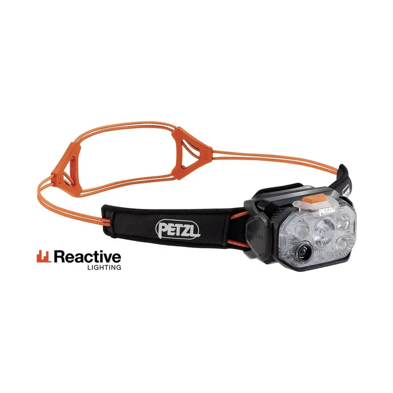 Petzl Swift RL Orange, leistungsstarke Stirnlampe für Bergsport und Trailrunning